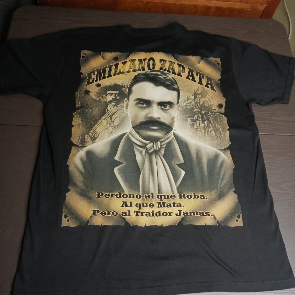 Emilio Zapata T-Shirt Large Black Mexican Revolution T Shirt Adult Size Large